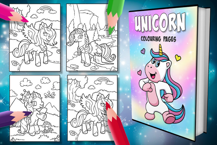 free unicorn colouring pages