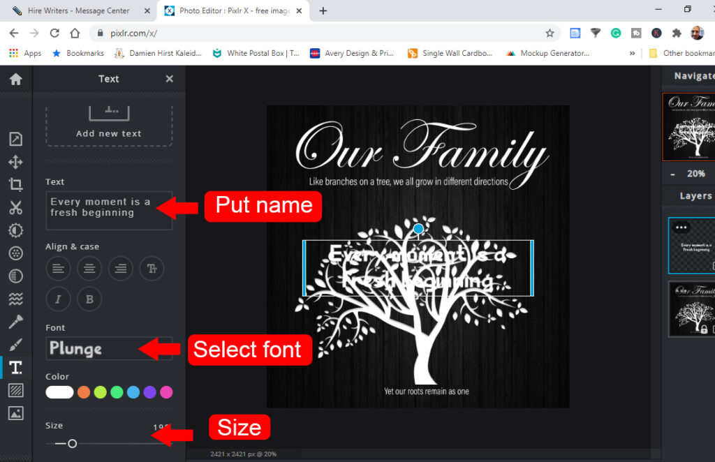 Edit the design of Family Tree