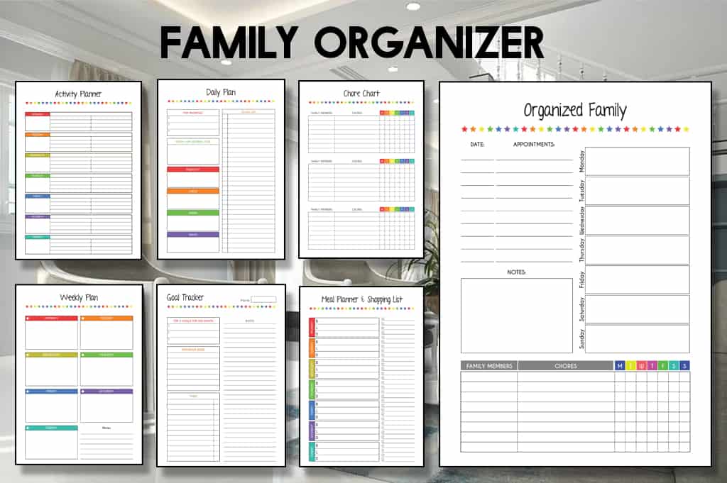 Free Printable Family Planner, Meals, Activities & Many More