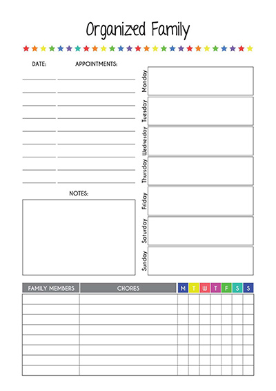 Printable Family Planner, Family Organizer, School Planning, Family,  Children, Baby, Activities, PDF Home Organization Sheets -  Denmark