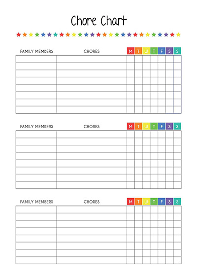 printable familt chore chats