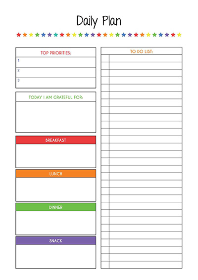 printable family daily planner