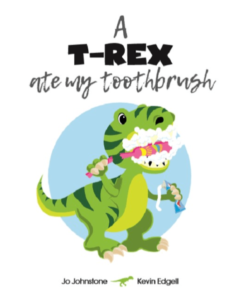 Cute T-Rex Character in Kid's book