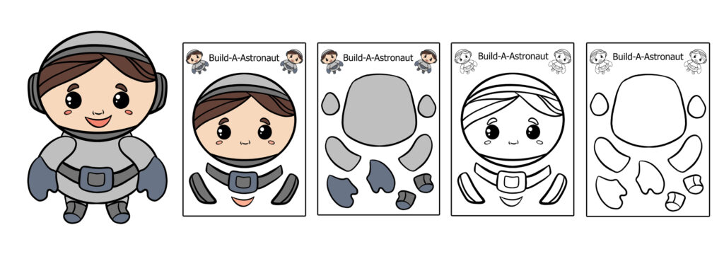 astronaut boy and girl cutouts printable