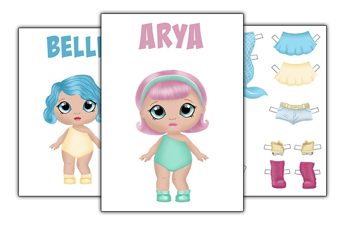 4 Printable Paper Doll Cut Out Templates