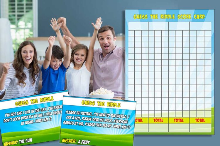 Guess The Riddle Game Printable Cards | Just Family Fun