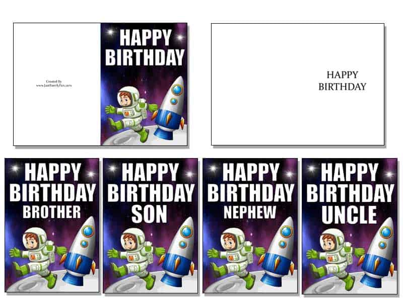 make your own birthday cards with these free printable cards 6 different designs just family fun