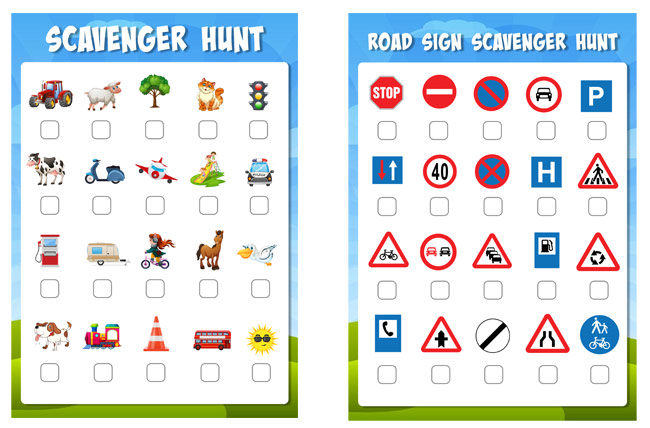 Printable scavenger hunts