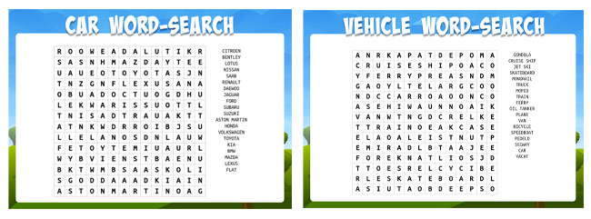 car word searches
