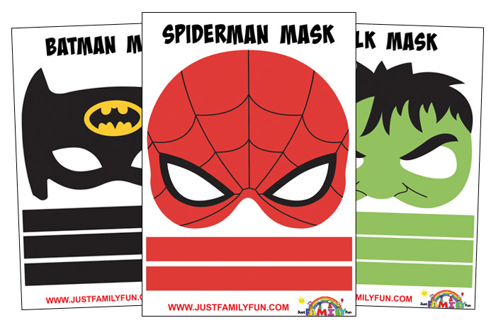 10 Free Printable Superhero Mask Templates | Just Family Fun