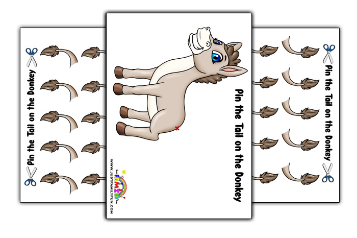 Pin The Tail On The Donkey Free Printable Template | Just Family Fun