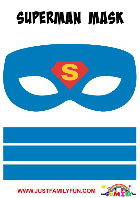 Printable superman mask template