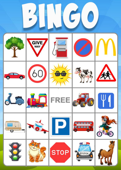 printable car bingo