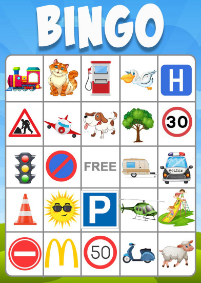 printable car bingo