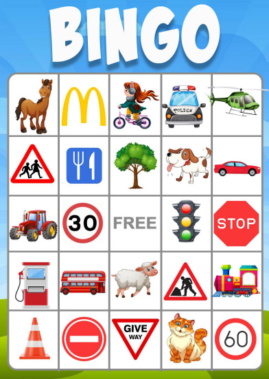 printable car bingo