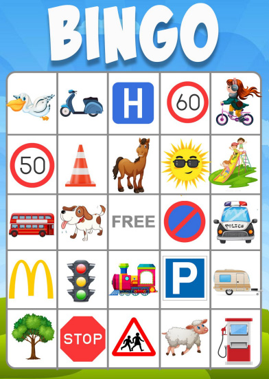 printable car bingo