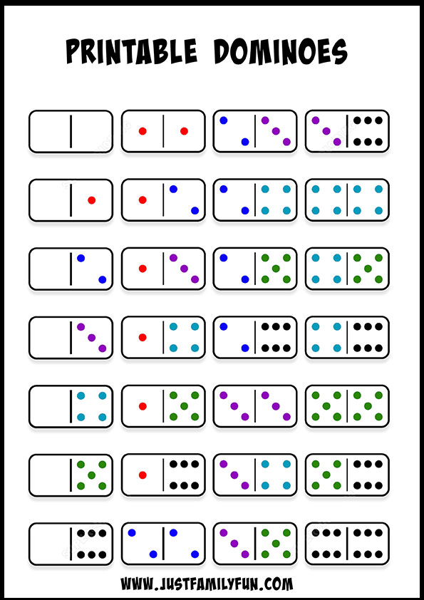 Lot Spookachtig Geldschieter Fun Dominoes Game - Free Downloadable Printable Dominoes Pdf | Just Family  Fun