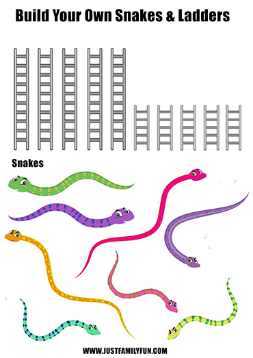 printable snakes and ladders game template