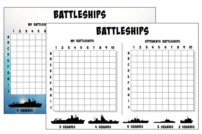 Printable Battleship Template