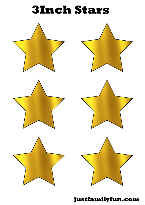 3 inch Gold Star Templates