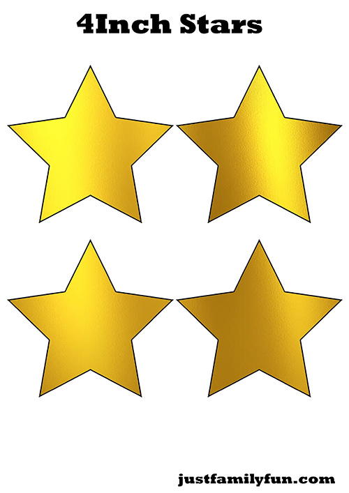 4 inch Gold Star Templates