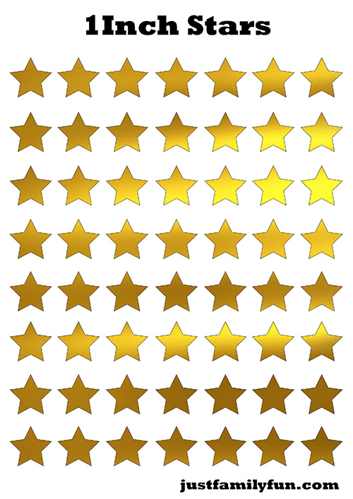 1 inch Gold Star Templates