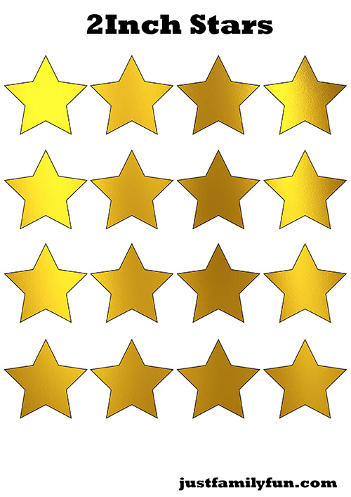 2 inch Gold Star Templates