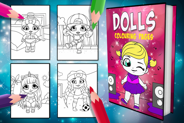 dolls colouring pages