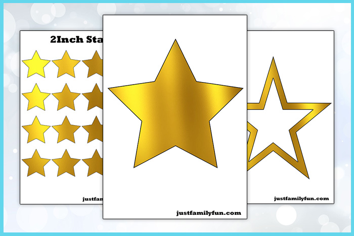 golden star template christmas