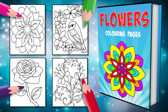 free flower colouring pages