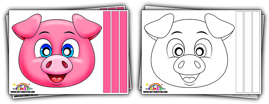 Printable Cute Pig Mask Templates