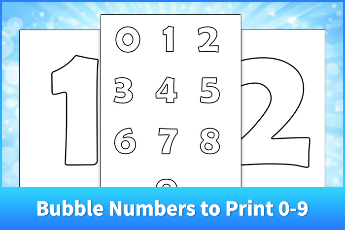 Bubble Numbers To Print 0-9