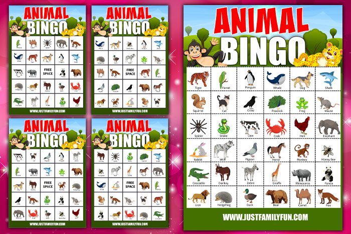 animal bingo printable cards