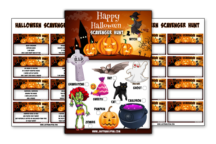 Printable halloween scavenger hunt