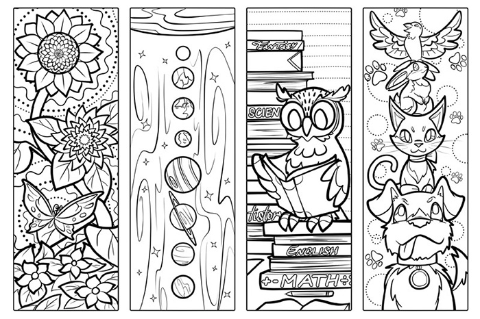 printable coloring bookmarks pdf