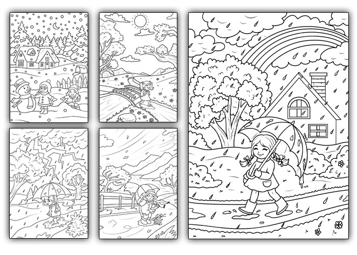 free weather colouring pages