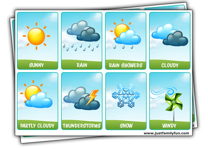 free printable weather flashcards