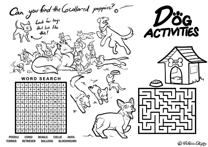 Dog Printable Activity Sheets