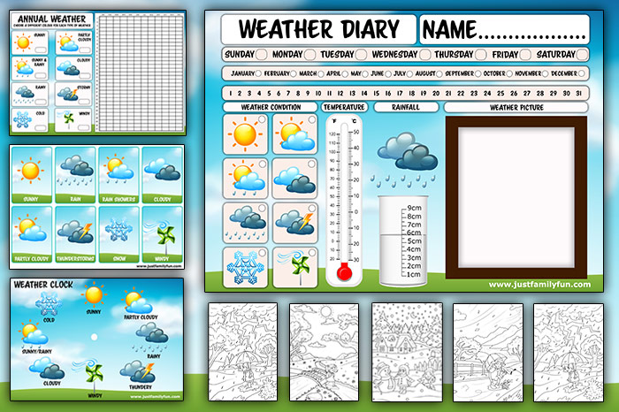 Free Printable Weather Chart Pdf Worksheets Just Family Fun
