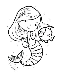 mermaid colouring in pages free