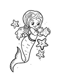 little mermaid colouring pages