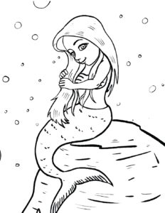 free mermaid colouring pages