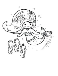mermaid colouring in pages