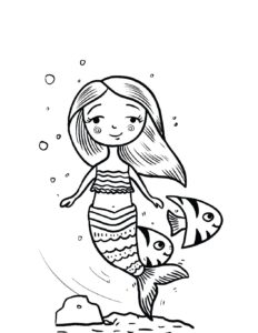 free printable mermaid colouring pages