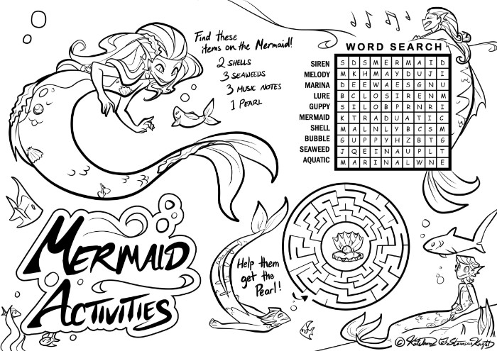 Printable Mermaid Activity Sheets