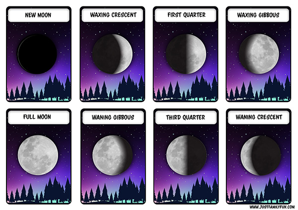 Moon Phases Flashcards Printable
