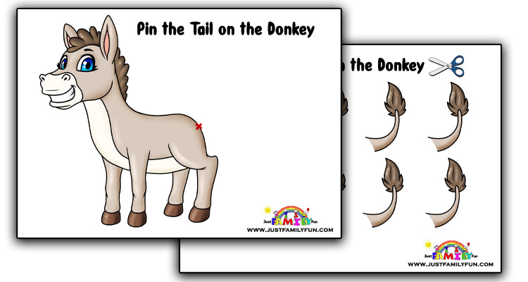 Pin The Tail On The Donkey Printable Full Page