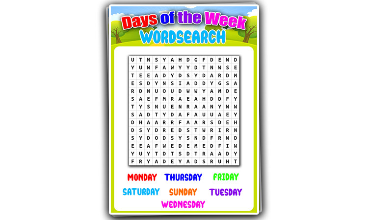 Days of the Week Wordsearch