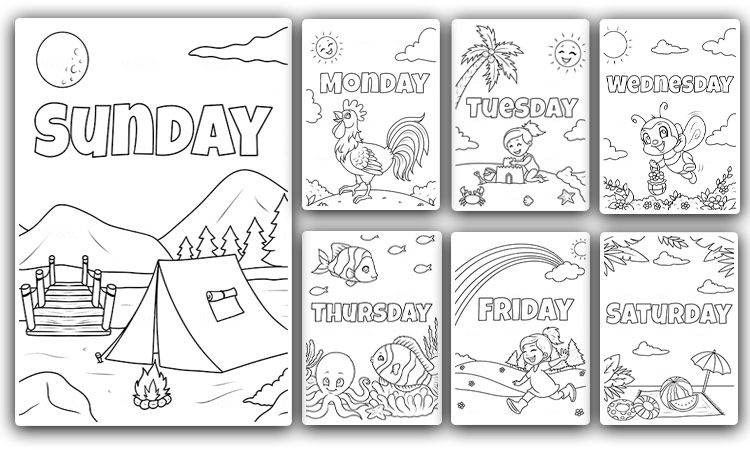 Days of the Week Coloring Pages