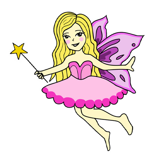 Simple Fairy coloring page | Free Printable Coloring Pages